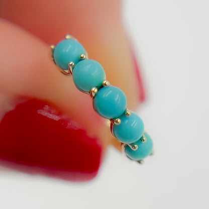 Shop 14K Solid Gold Turquoise Hoops