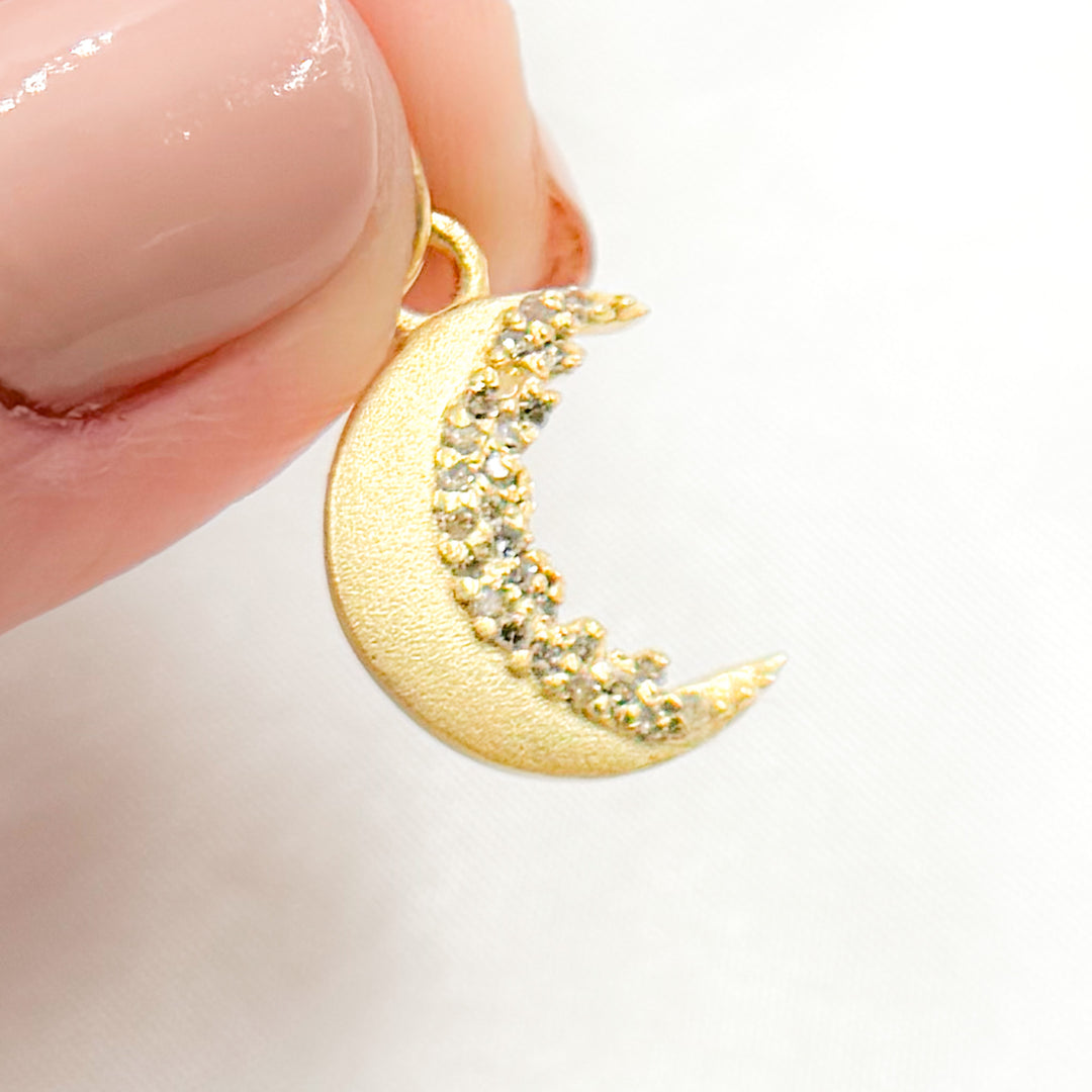 DC213. Diamond Sterling Silver Moon Charm