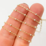 Load image into Gallery viewer, XM/S1322E/11S. 14k Gold Filled Cable with Sterling Silver Beads Satellite Chain