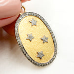 Load image into Gallery viewer, DP527. Diamond Sterling Silver Oval Stars Pendant
