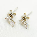 Load image into Gallery viewer, 14K Gold Diamond Dangle Rectangle Studs.