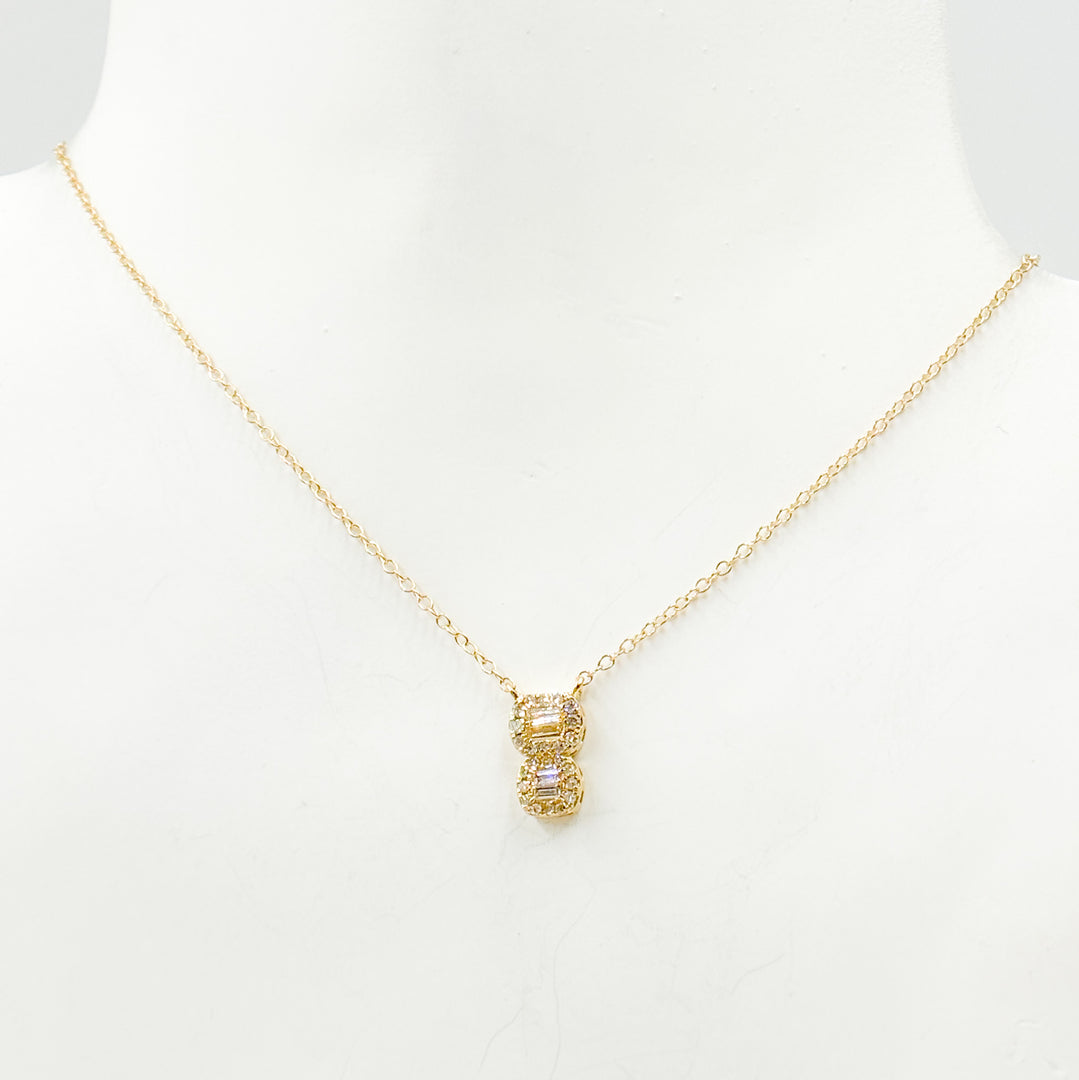 14K Solid Gold Diamond Necklace. NFD70903