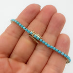 Load image into Gallery viewer, BTZ65191TQ. 14K Solid Gold Turquoise Bracelet