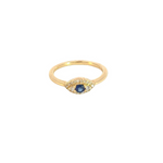 Load image into Gallery viewer, 14k Solid Gold Diamond and Blue Sapphire Eye Ring. RFB17775BS
