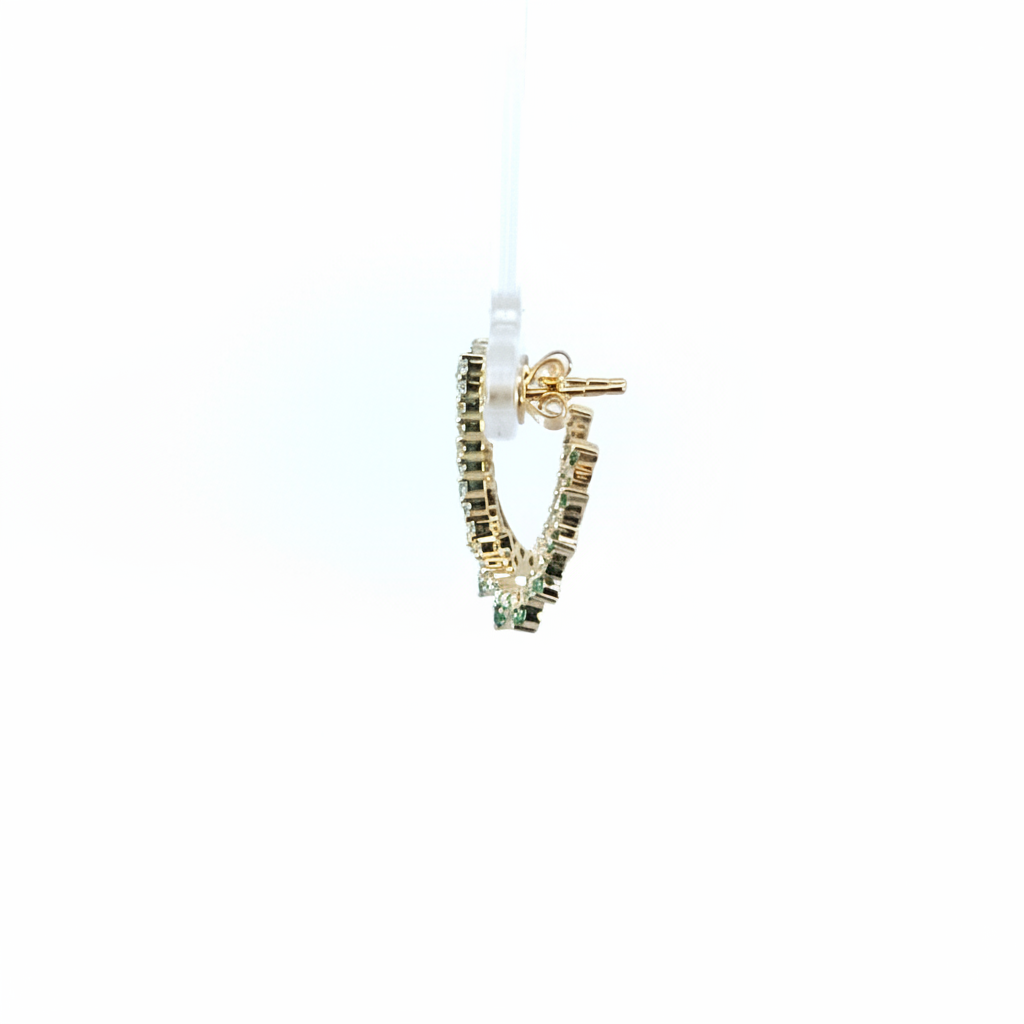 ER417883. 14k Solid Gold Diamond and Gemstone Fancy Earrings