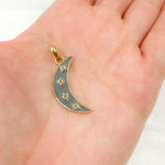 Load image into Gallery viewer, DP574A. Diamond Sterling Silver Moon Enamel Pendant
