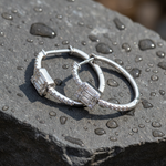 Load image into Gallery viewer, EHG57036. 14k Solid Gold Diamond Baguette Oval Hoops