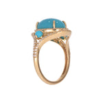 Load image into Gallery viewer, CR97319TQ11X9. 18K Solid Gold Diamond &amp; Turquoise Ring