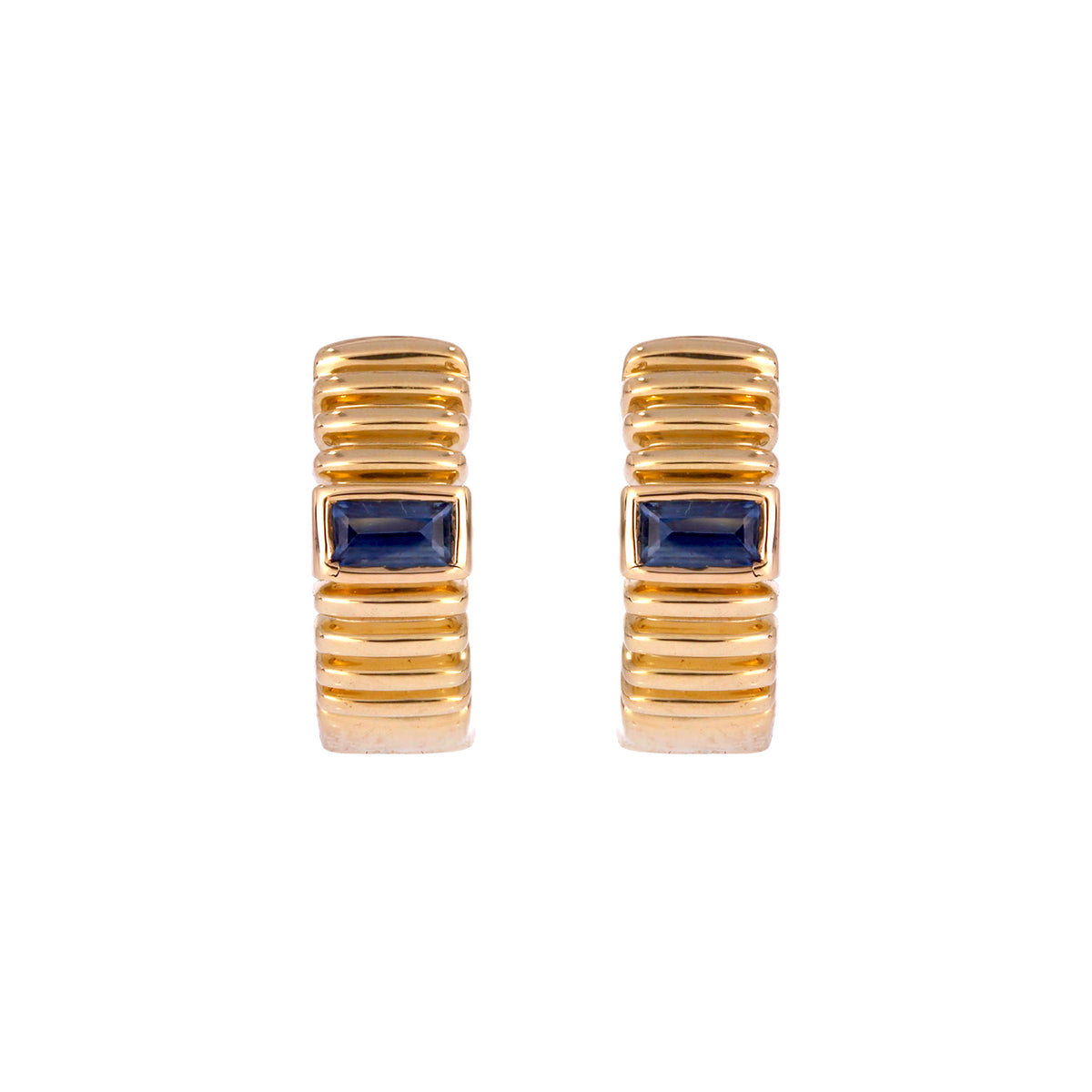 EHZ57170. 14k Solid Gold Gemstone Huggies