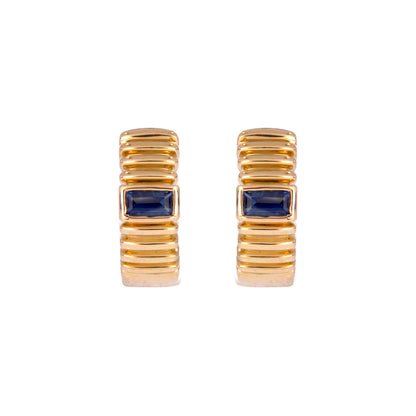 EHZ57170. 14k Solid Gold Gemstone Huggies