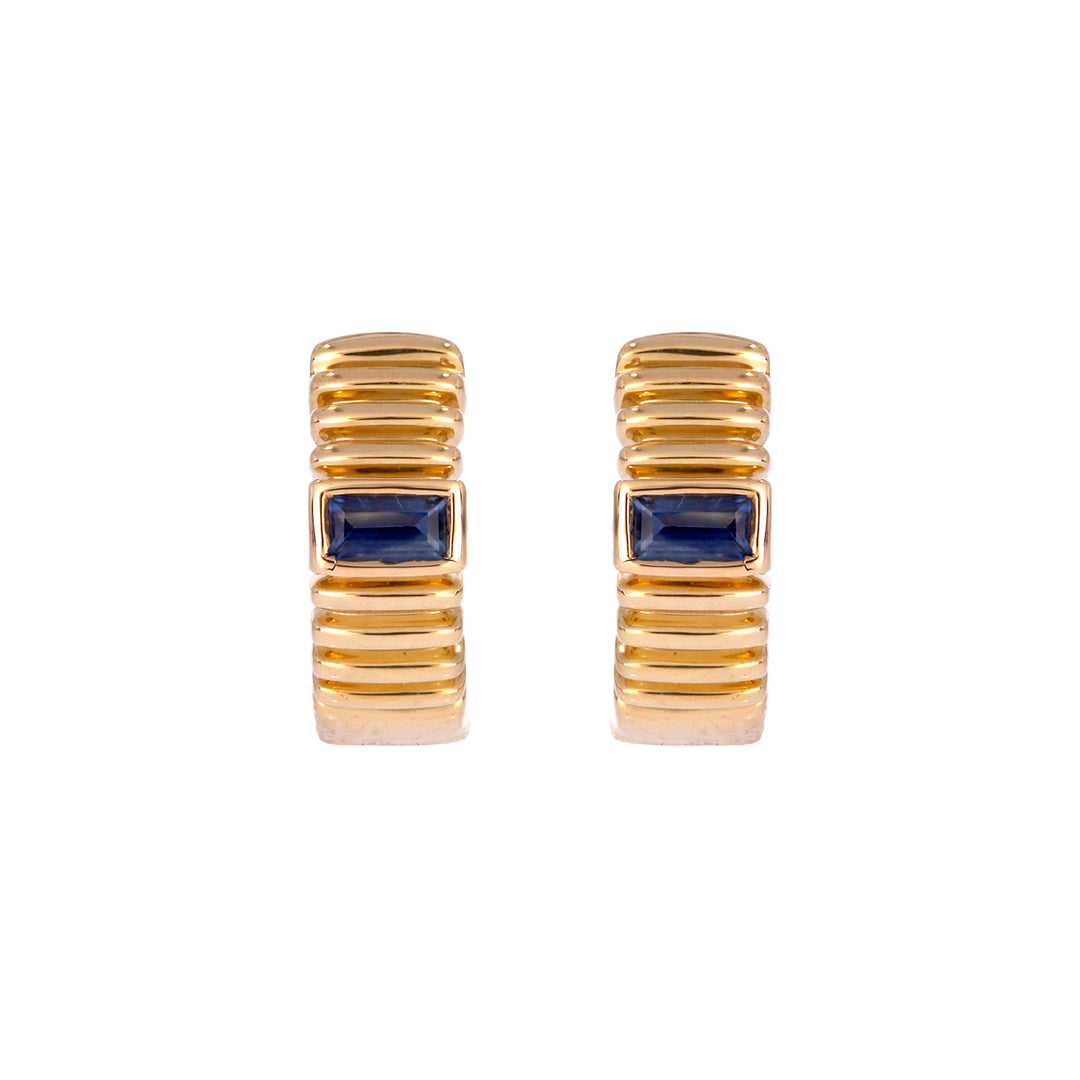 EHZ57170. 14k Solid Gold Gemstone Huggies