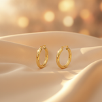 Load image into Gallery viewer, GER163. 14K Solid Gold Hollow Smooth Hoop