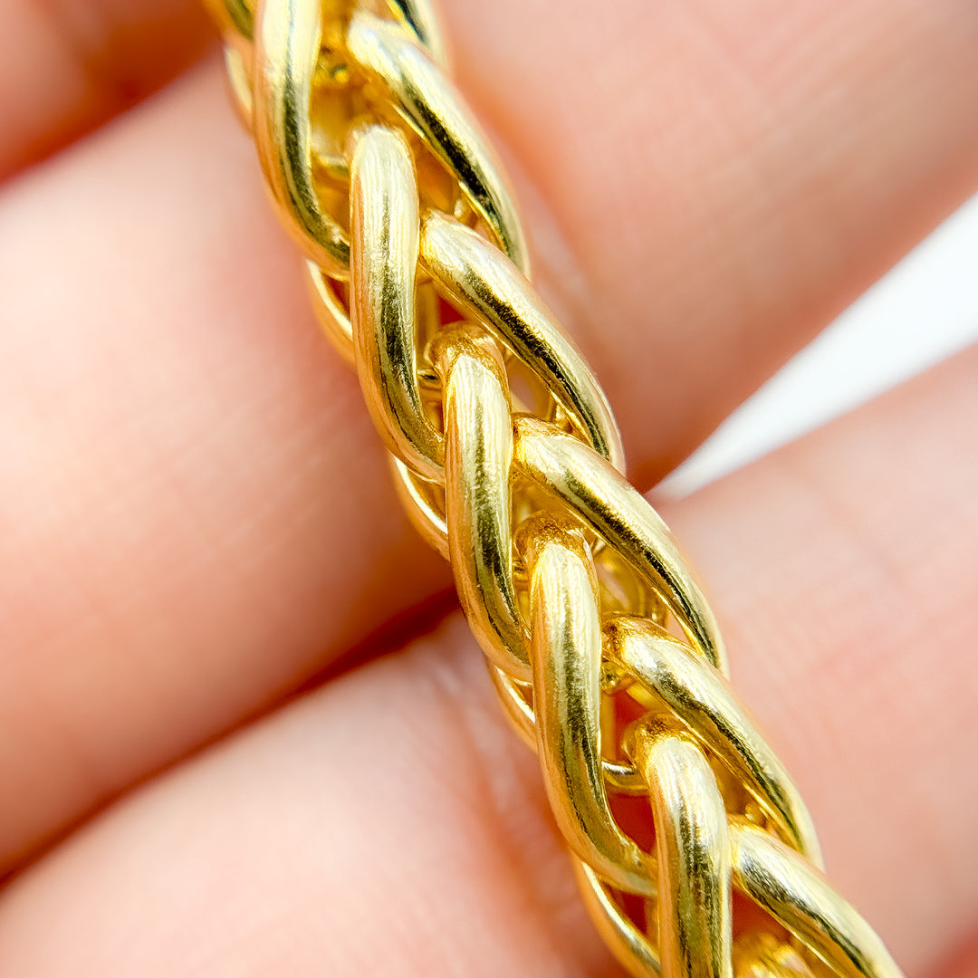 TRE002Bracelet. 14K Solid Gold Hollow Rope Bracelet