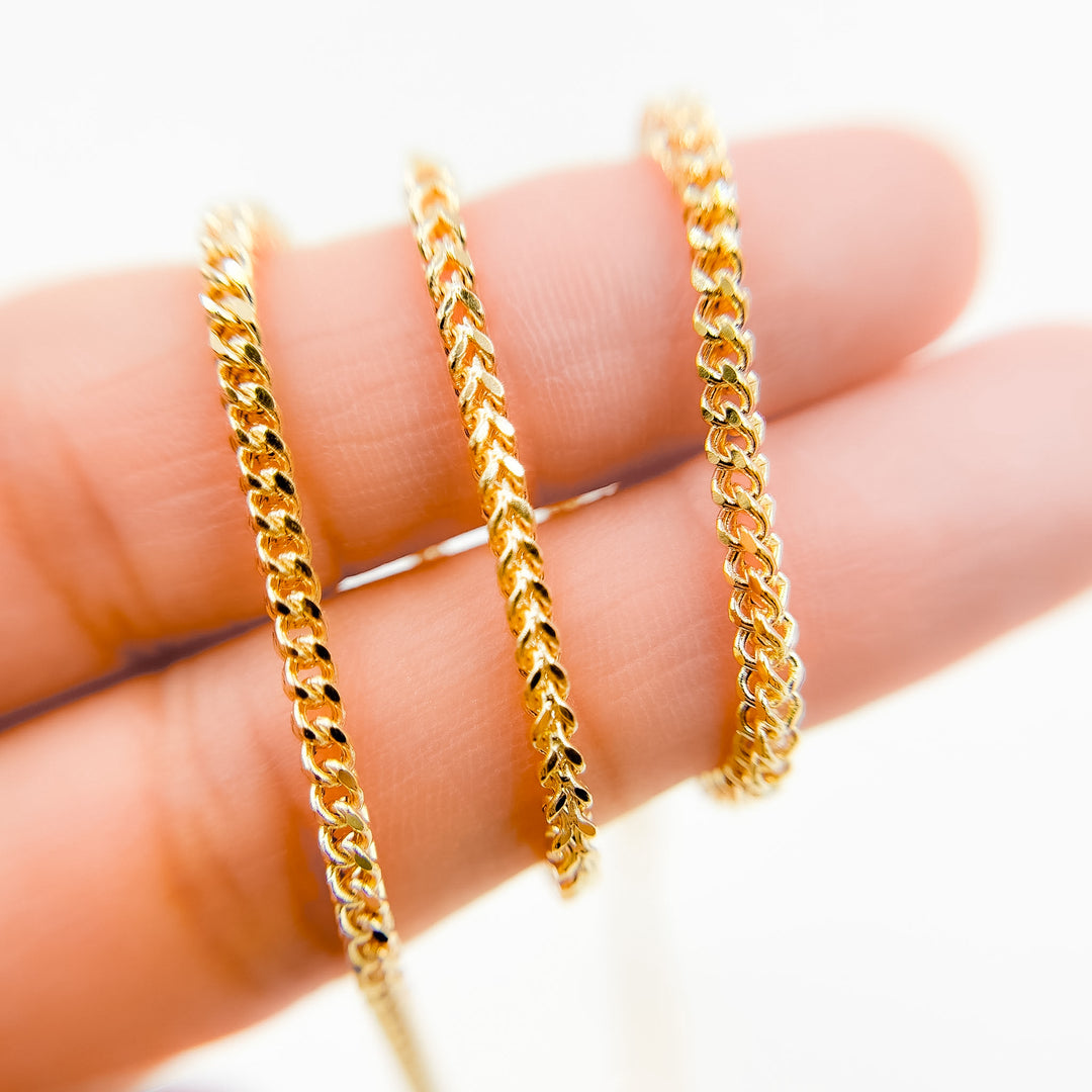 060HVI2004000. 14K Yellow Gold Hollow Franco Chain