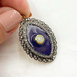 Load image into Gallery viewer, DP407A. Diamond Sterling Silver Eye Enamel Pendant with Gemstone
