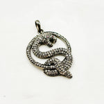 Load image into Gallery viewer, DP072. Diamond Sterling Silver Snake Pendant with Gemstone
