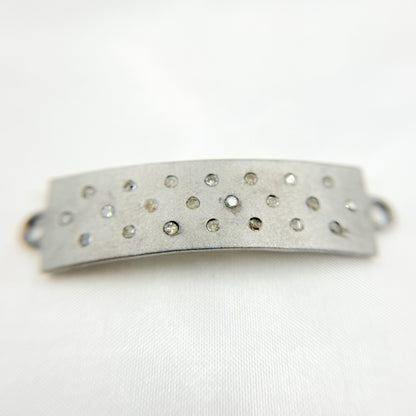 DC582. Diamond & Sterling Silver Rectangle Connector