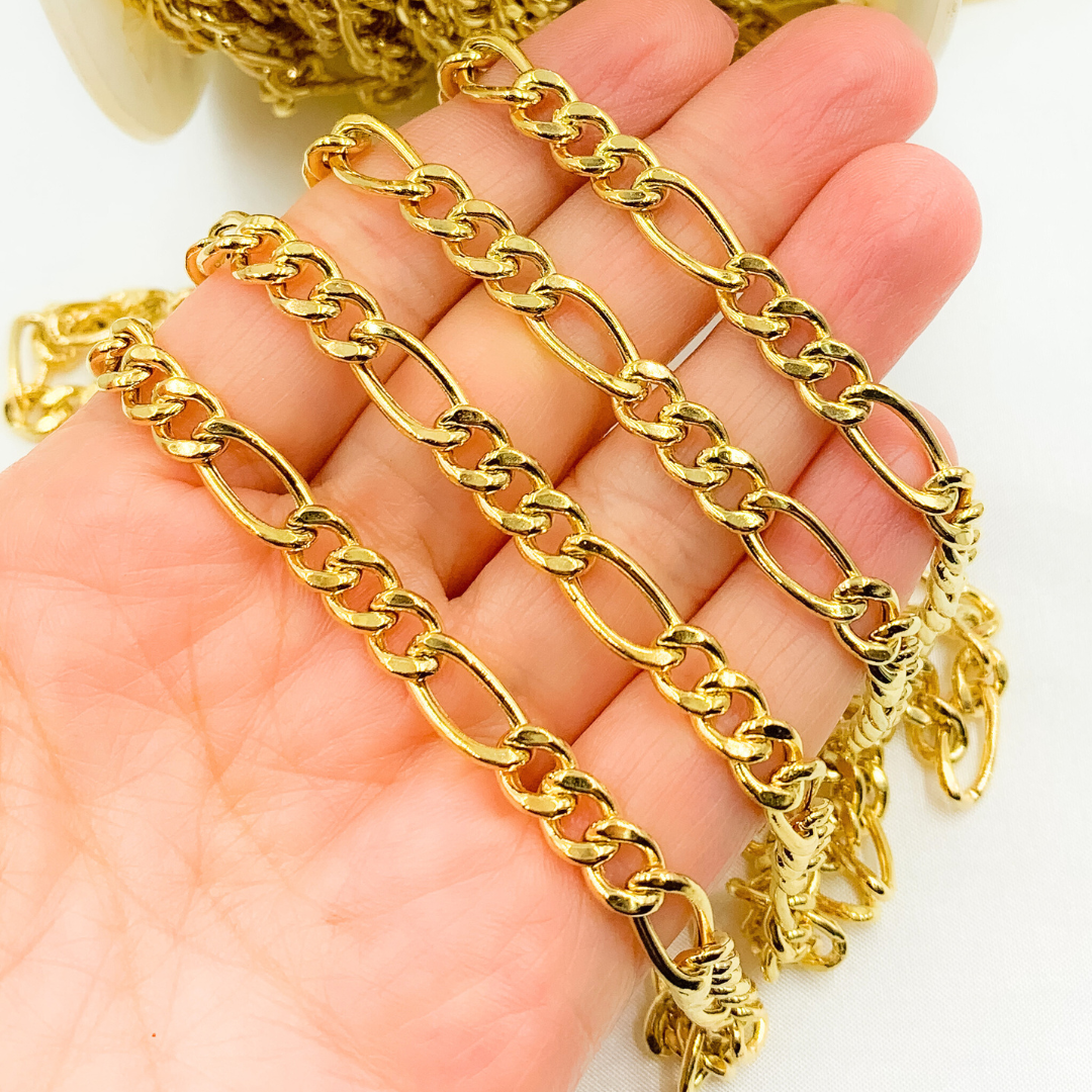 Y62GP. Gold Plated 925 Sterling Silver Figaro Chain