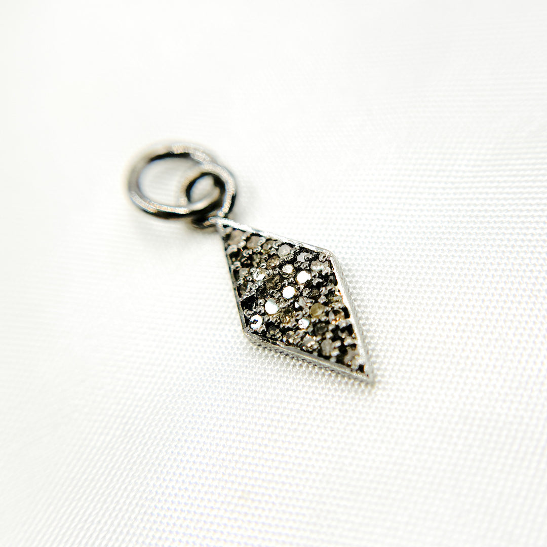 DC300. Diamond Sterling Silver Rhombus Shape Charm