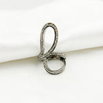 Load image into Gallery viewer, DR10. Diamond Black Rhodium Sterling Silver Organic Shape Ring
