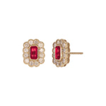 Load image into Gallery viewer, EFI54128. 14k Solid Gold Diamond and Gemstone Studs Earrings