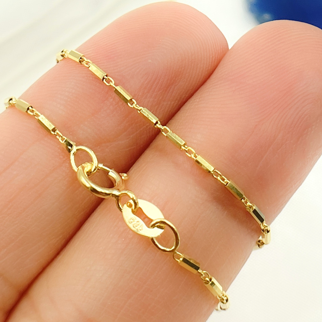 025R02E0TP0L8L Bracelet. 14k Solid Yellow Gold Bars Link Bracelet