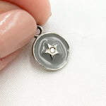 Load image into Gallery viewer, DC135A. Diamond Sterling Silver Round Star Enamel Charm
