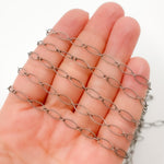 Load image into Gallery viewer, 790TWOX. Oxidized Sterling Silver Hammered Oval &amp; Smooth Round Link Chain
