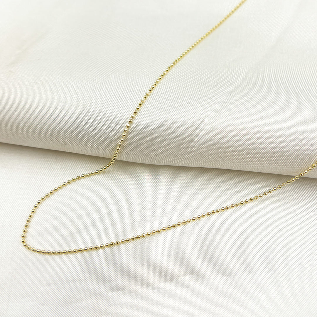 100CP. 14K Solid Gold Ball Necklace