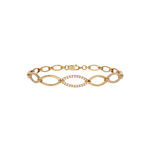 Load image into Gallery viewer, BFH61264. 14K Solid Yellow Gold Diamond Fancy Oval Bracelet