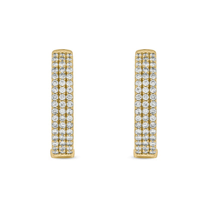 EHL56446. 14K Solid Gold Diamond Oval Hoops