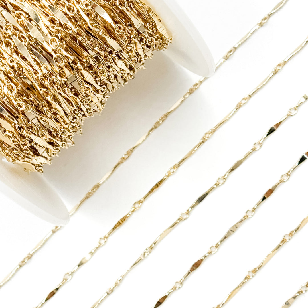 70/8720BD/SP. 14K Gold Filled Dapped Bar Chain