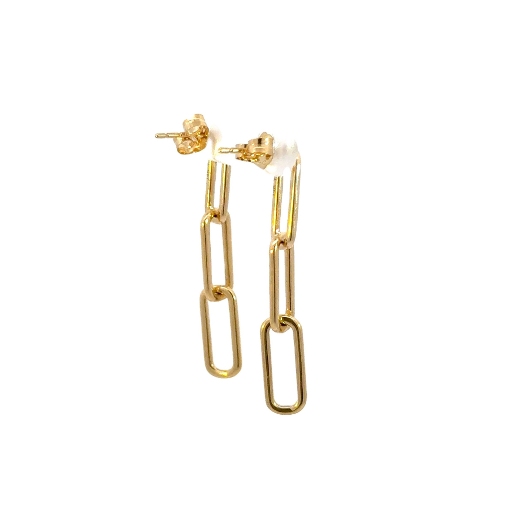 EFZ52394. 14k Solid Gold Paperclip Earrings