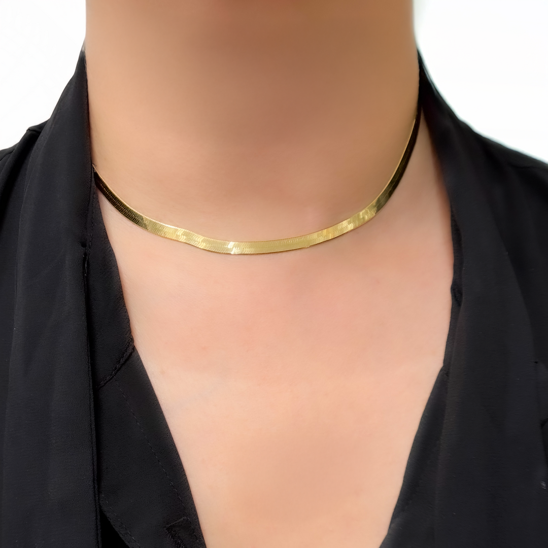 Gold Plated 4.3mm Herringbone Necklaces