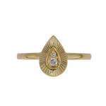 Load image into Gallery viewer, RFA18840. 14K Solid Yellow Gold Diamond Drop Ring
