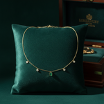 Load image into Gallery viewer, NFL72715EM. 14K Solid Gold Diamond and Emerald Necklace