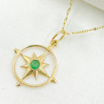 Load image into Gallery viewer, GDP280. 14K Solid Gold Gemstone Star Charm