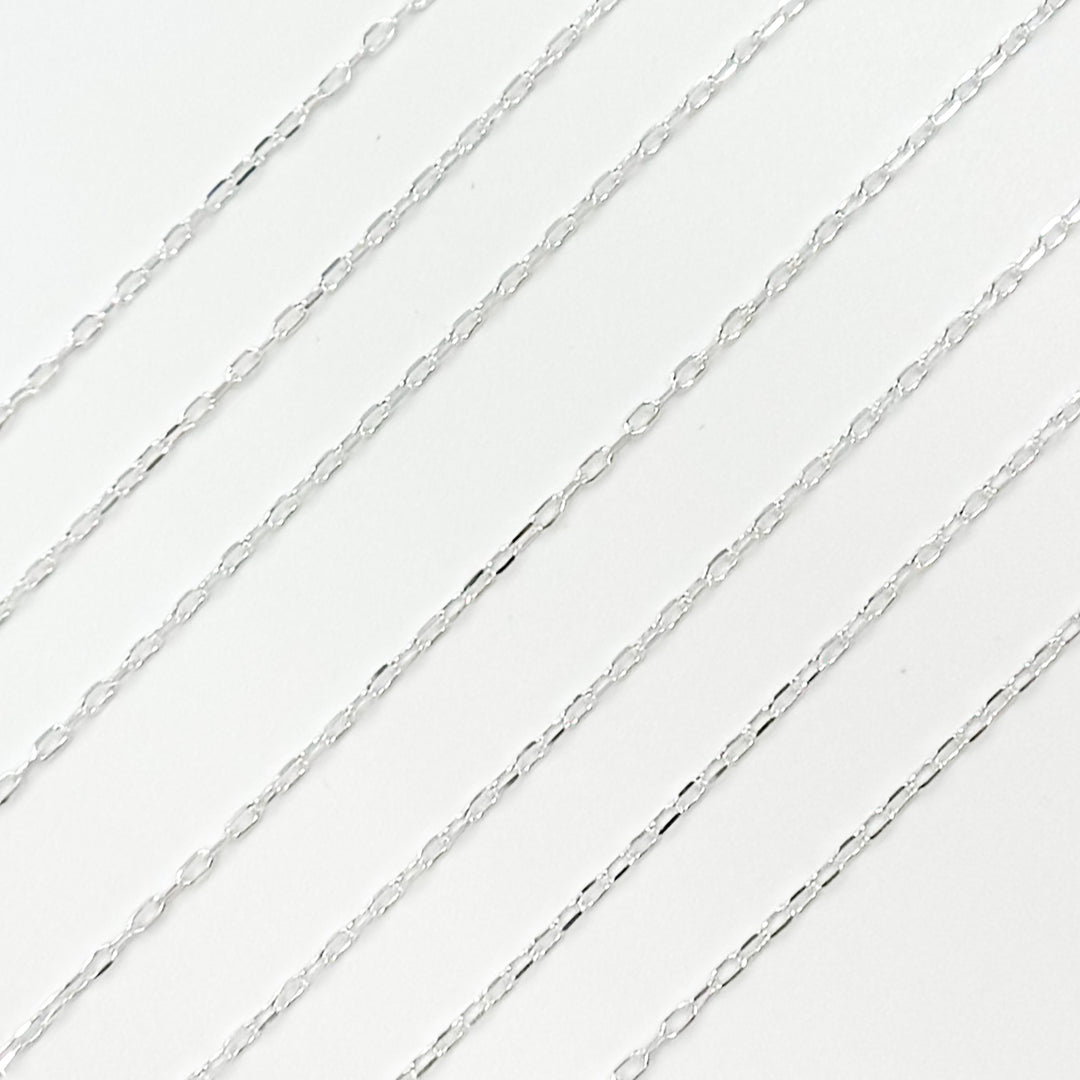 V179SS. Sterling Silver Diamond Cut Paperclip Link Chain