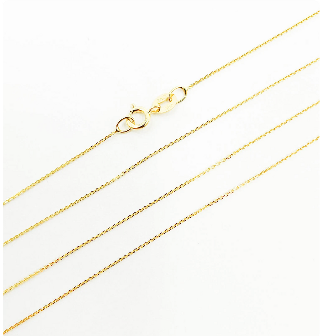 020R01T5. 14K Solid Gold Cable Chain