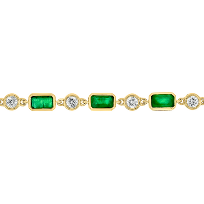 CB964165X3. 14K Solid Gold Diamond and Gemstone Bracelet