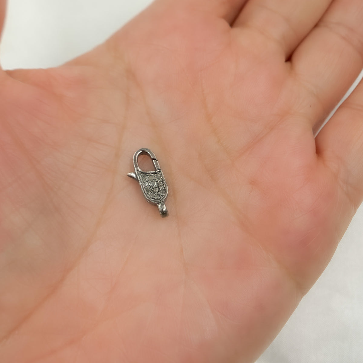 DC616. Diamond Sterling Silver Lobster Clasp
