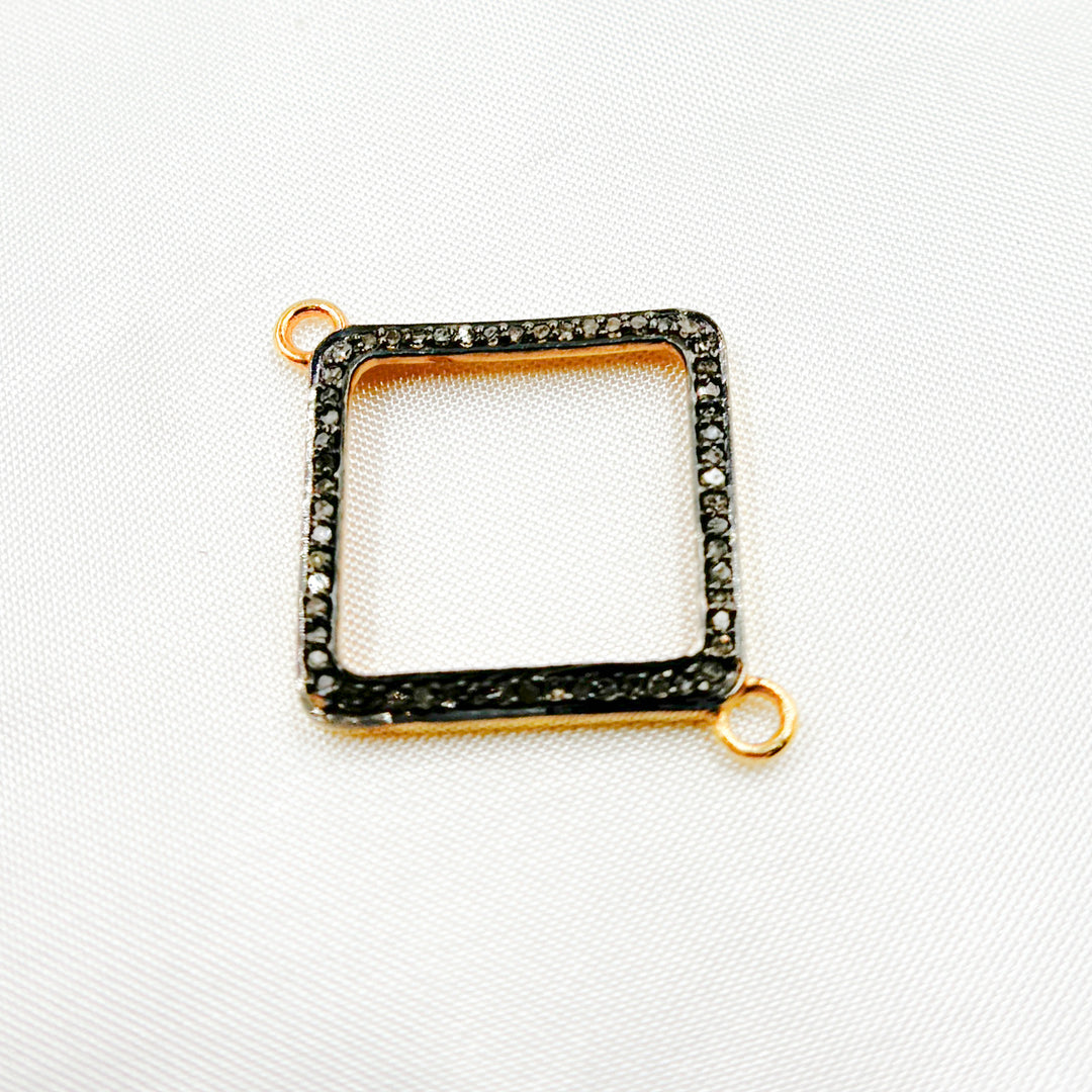 DC264. Diamond Sterling Silver Square Connector