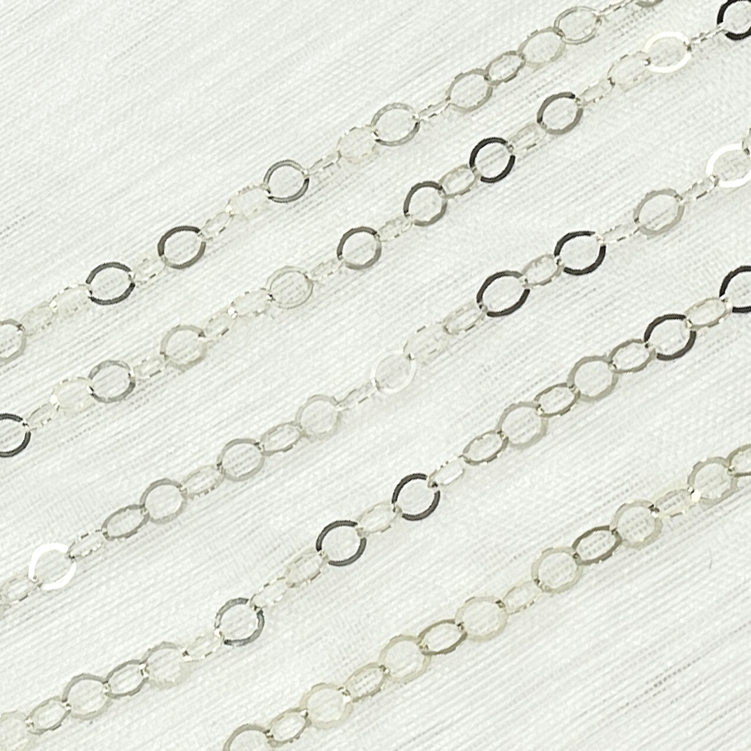 925 Sterling Silver Flat Oval Link Chain. 678FSS