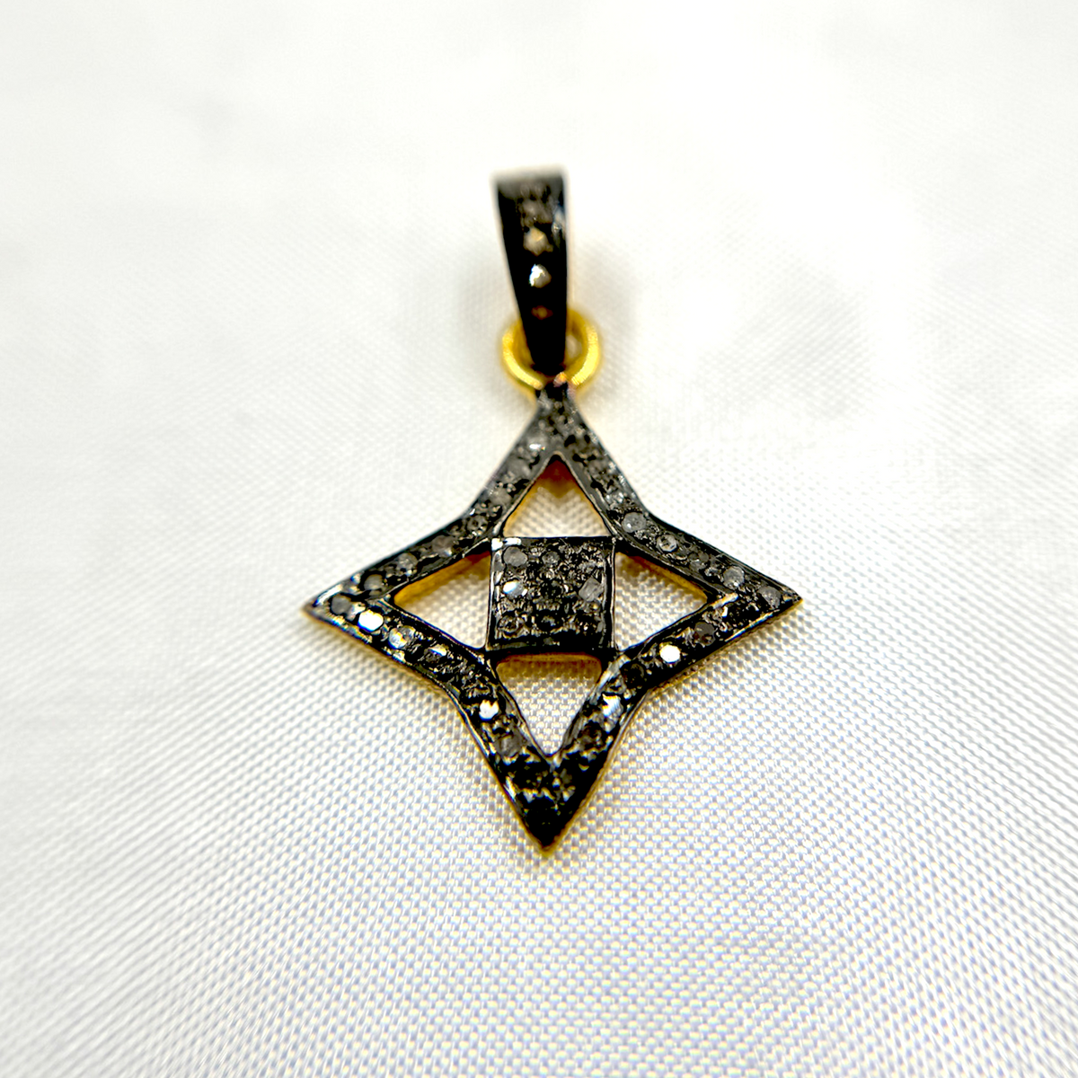 DP229. Diamond Sterling Silver Fancy Shape Pendant