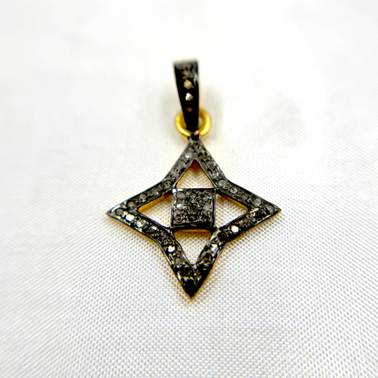 DP229. Diamond Sterling Silver Fancy Shape Pendant