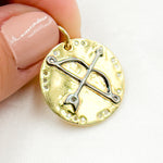 Load image into Gallery viewer, DC79. Diamond Sterling Silver Round Bow and Arrow Pendant
