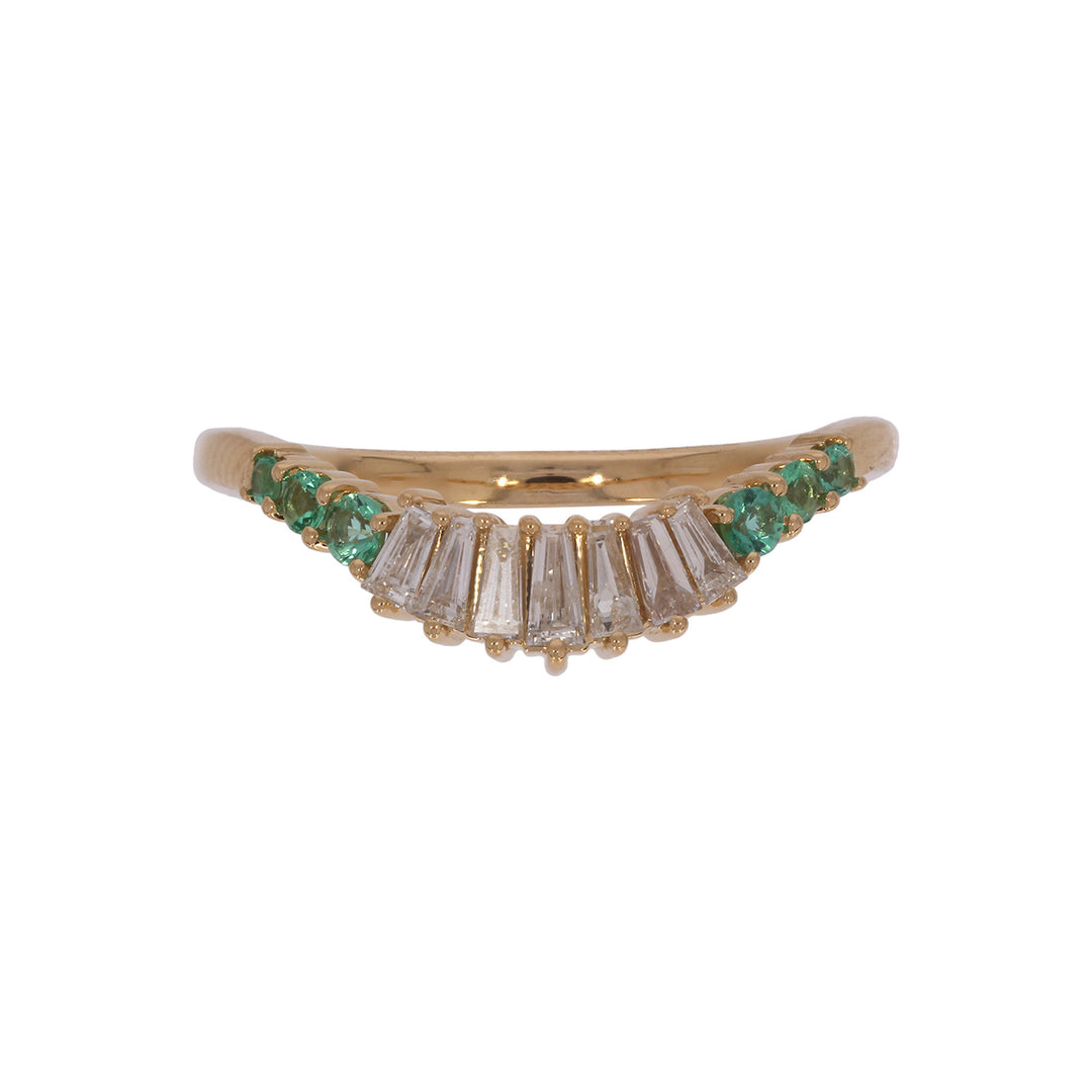RFF19754EM. 18K Solid Gold Diamond & Emerald Ring