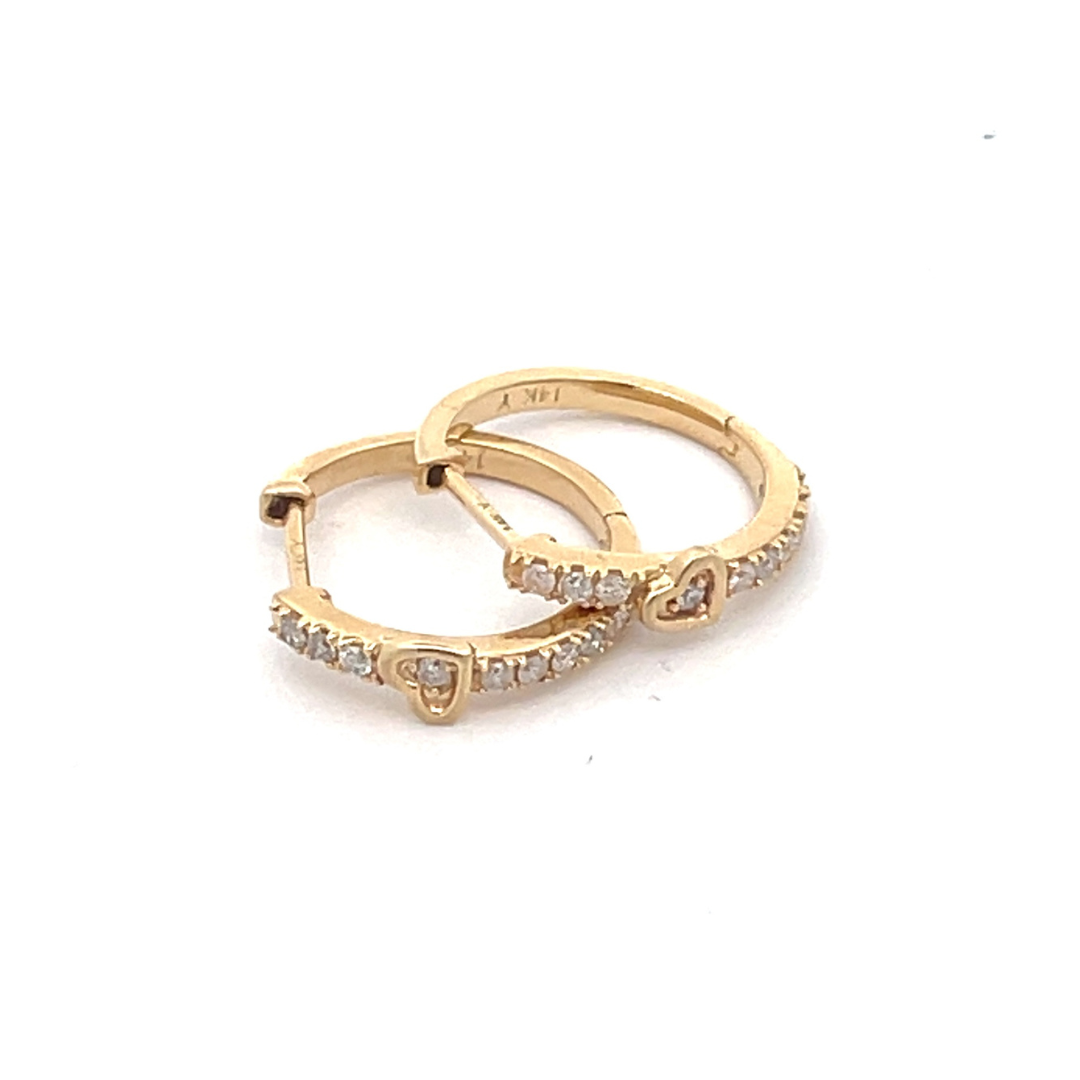 EHF56280. 14k Solid Gold Diamond Hoops