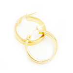 Load image into Gallery viewer, 15850015641. 14K Solid Gold Ribbed Round Hollow Hoop Earrings
