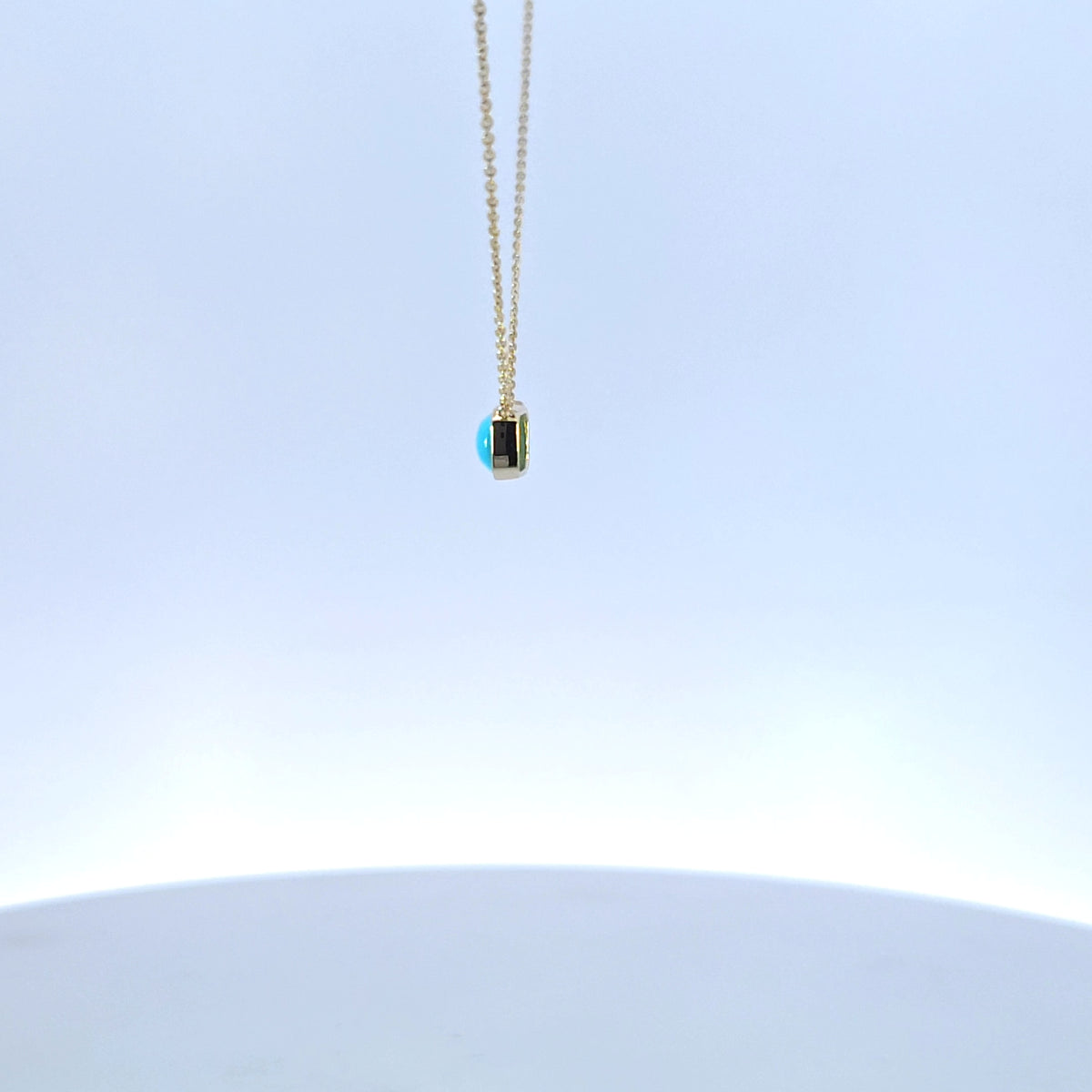 NT410755. 14K Solid Gold Rectangular Gemstone Fancy Tiny Necklace